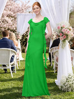 Flowy Ruffle Sheath Bridesmaid Dress 