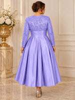 Sequined Mother Dress with Pockets-Plus Size