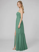 Strapless Bridesmaid Dress with Slit 