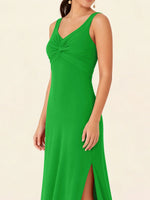 Chiffon Bridesmaid Dress with Slit 