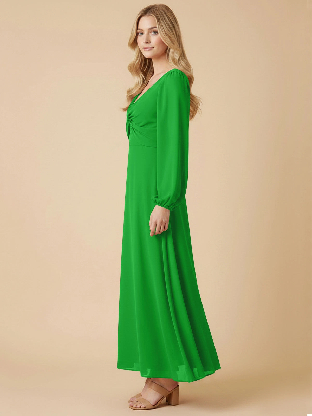 A-line Bridesmaid Dress with Long Sleeves 