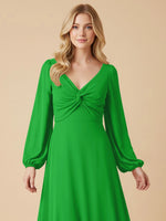 A-line Bridesmaid Dress with Long Sleeves 