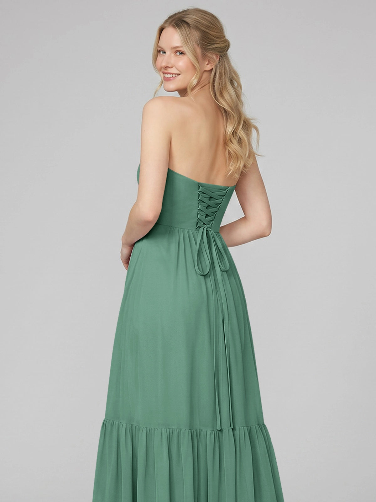 Strapless Bridesmaid Dress with Slit 