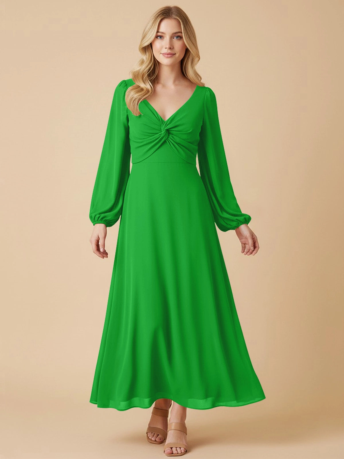 A-line Bridesmaid Dress with Long Sleeves 