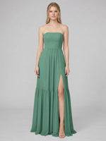 Strapless Bridesmaid Dress with Slit 