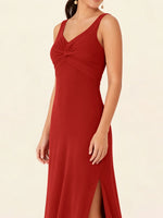 Chiffon Bridesmaid Dress with Slit 