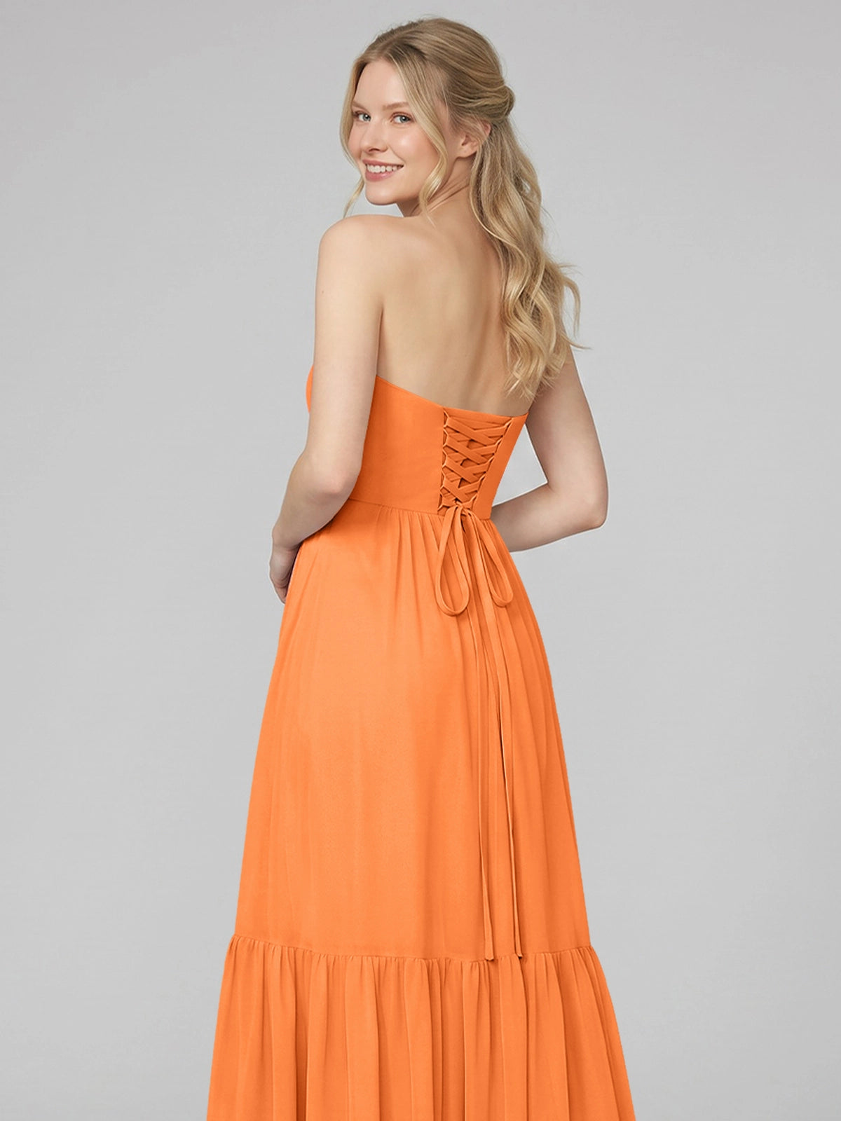 Strapless Bridesmaid Dress with Slit 