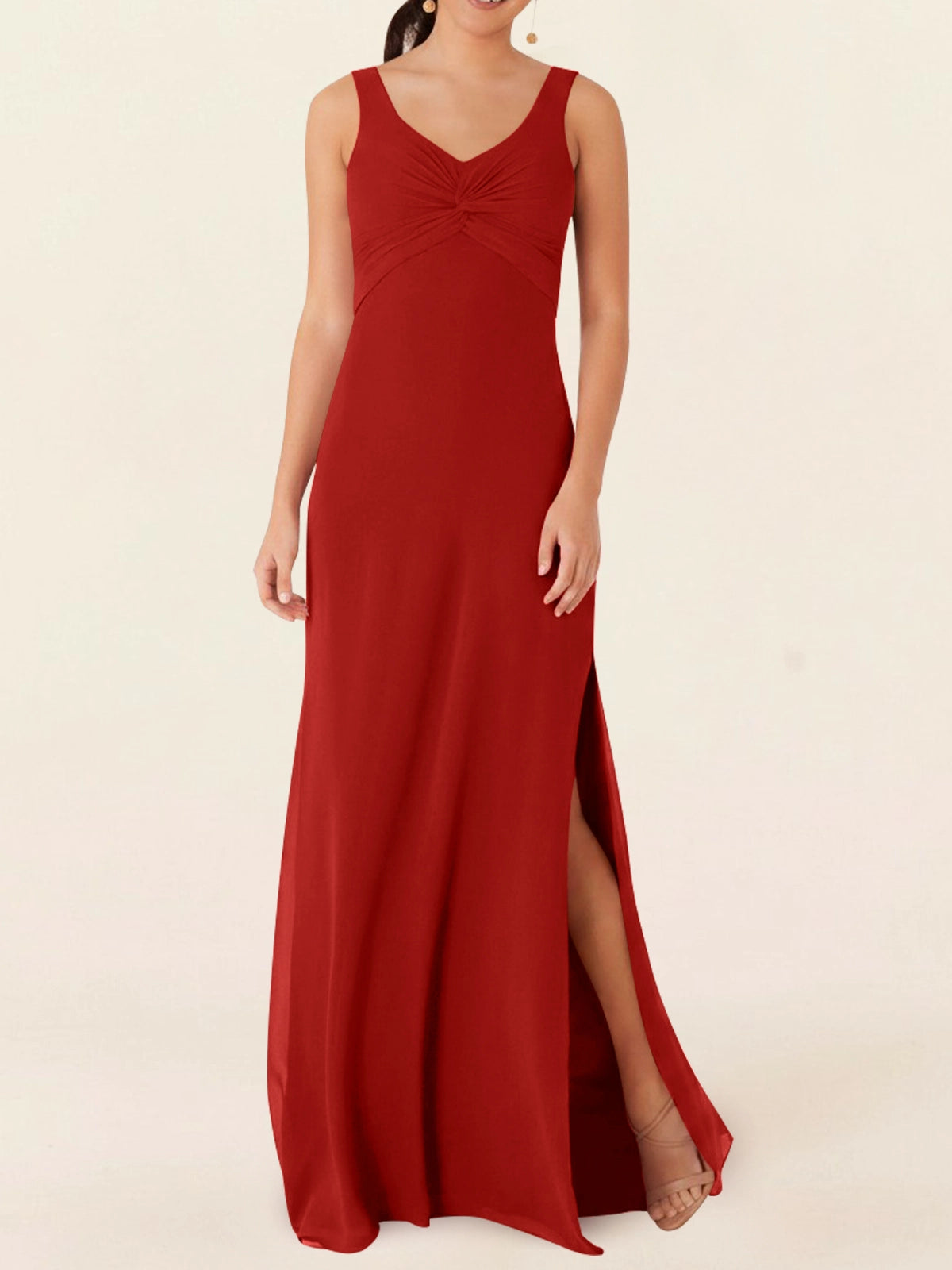 Chiffon Bridesmaid Dress with Slit 