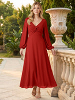 A-line Bridesmaid Dress with Long Sleeves 