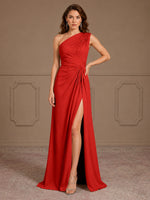 One-Shoulder Prom Dress with Slit