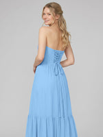 Strapless Bridesmaid Dress with Slit 