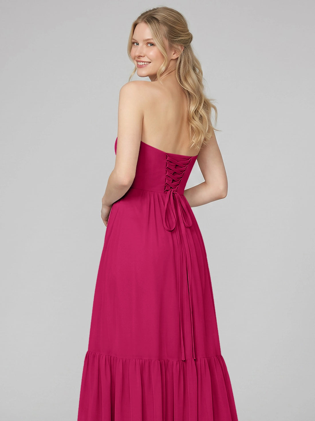 Strapless Bridesmaid Dress with Slit 