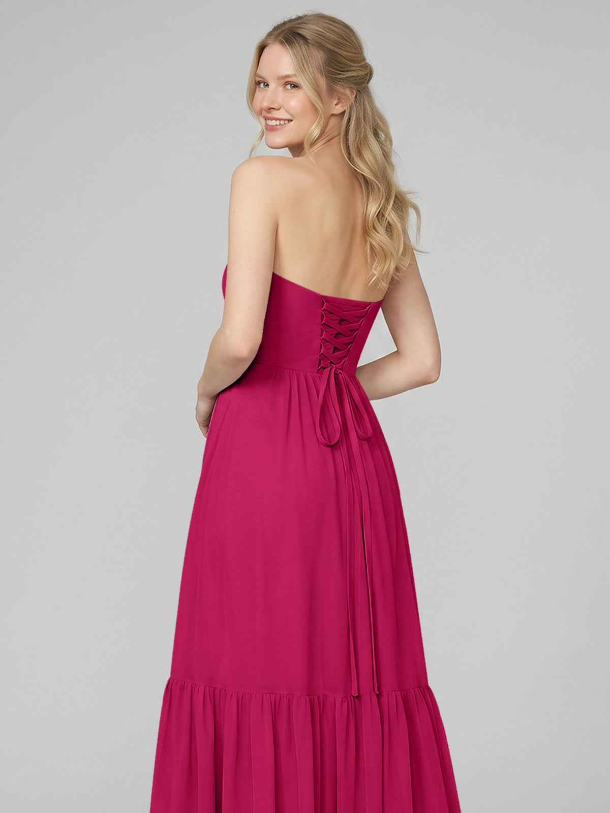 Strapless Bridesmaid Dress with Slit 