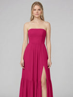 Strapless Bridesmaid Dress with Slit 