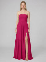 Strapless Bridesmaid Dress with Slit 