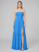 Strapless Bridesmaid Dress with Slit 