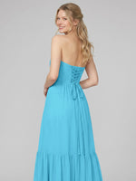 Strapless Bridesmaid Dress with Slit 