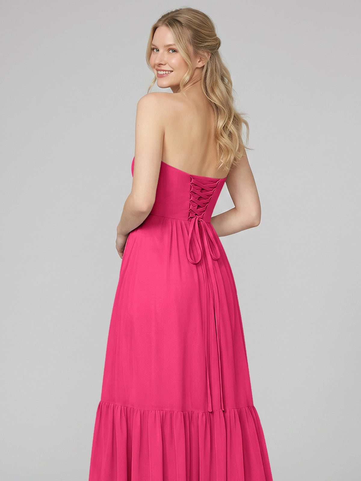 Strapless Bridesmaid Dress with Slit 