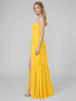 Strapless Bridesmaid Dress with Slit 
