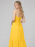 Strapless Bridesmaid Dress with Slit 