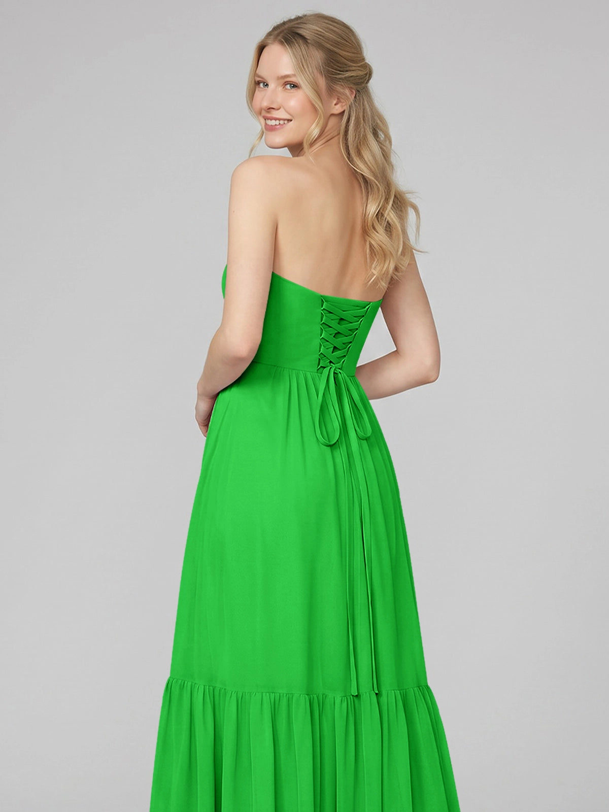 Strapless Bridesmaid Dress with Slit 