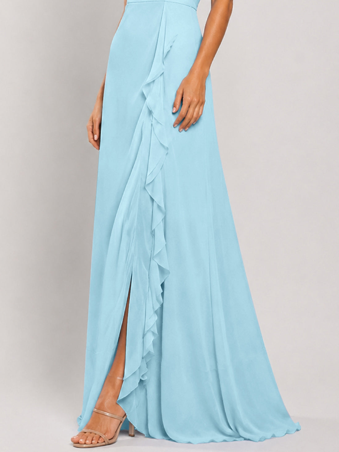 Sweetheart Neckline Bridesmaid Dress with Ruffled Details