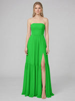 Strapless Bridesmaid Dress with Slit 
