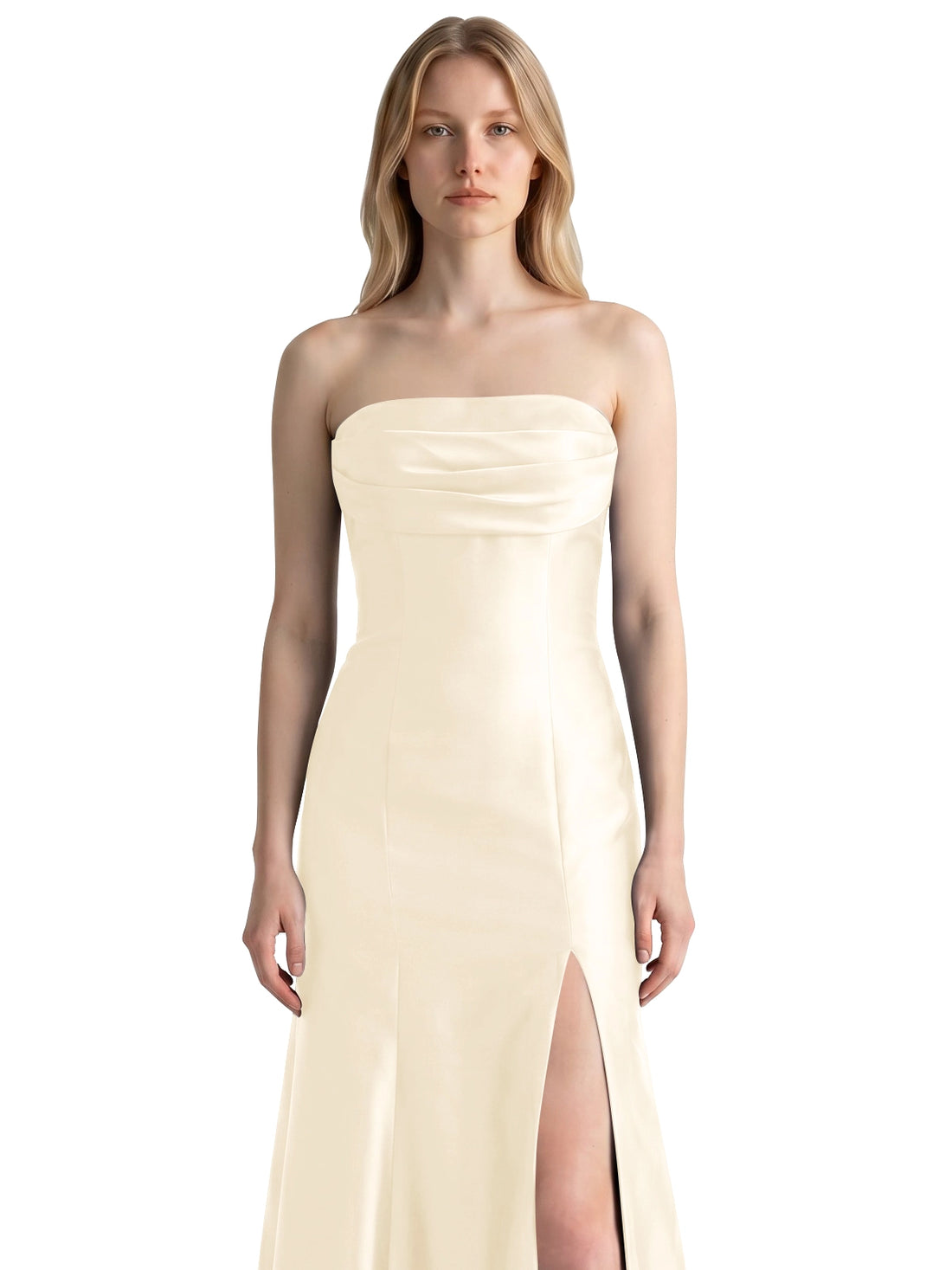 Strapless Ruched Bodice Prom Dress 