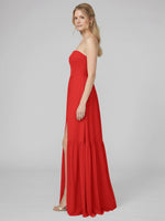 Strapless Bridesmaid Dress with Slit 