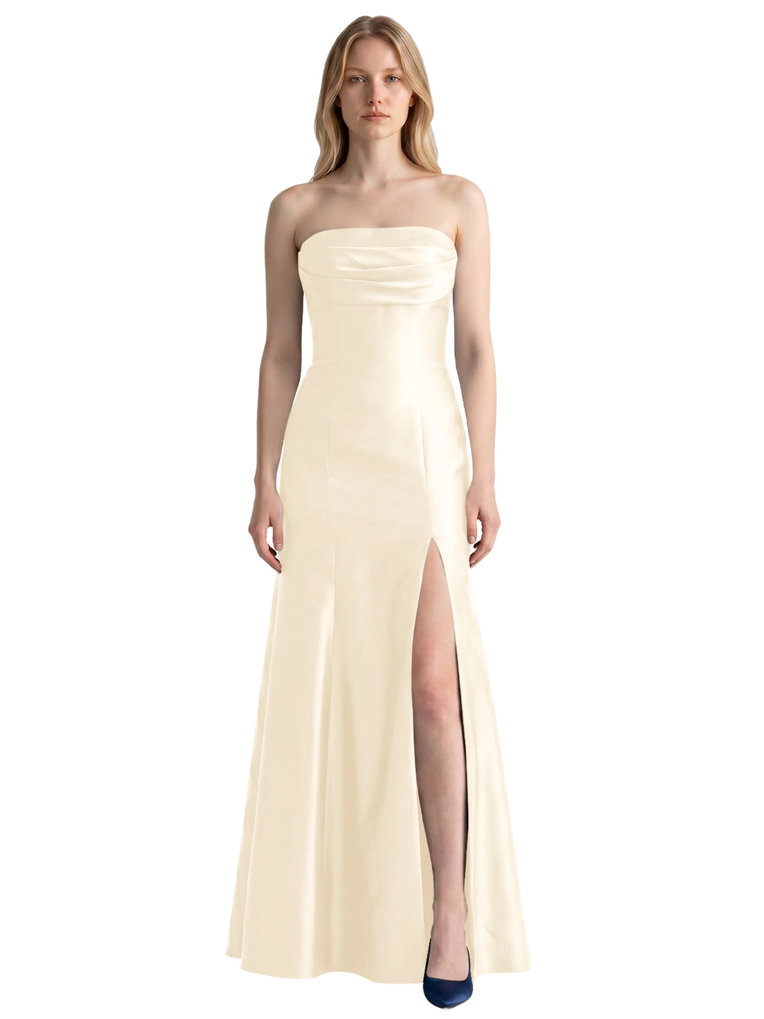 Strapless Ruched Bodice Prom Dress 