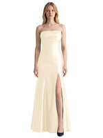 Strapless Ruched Bodice Prom Dress 