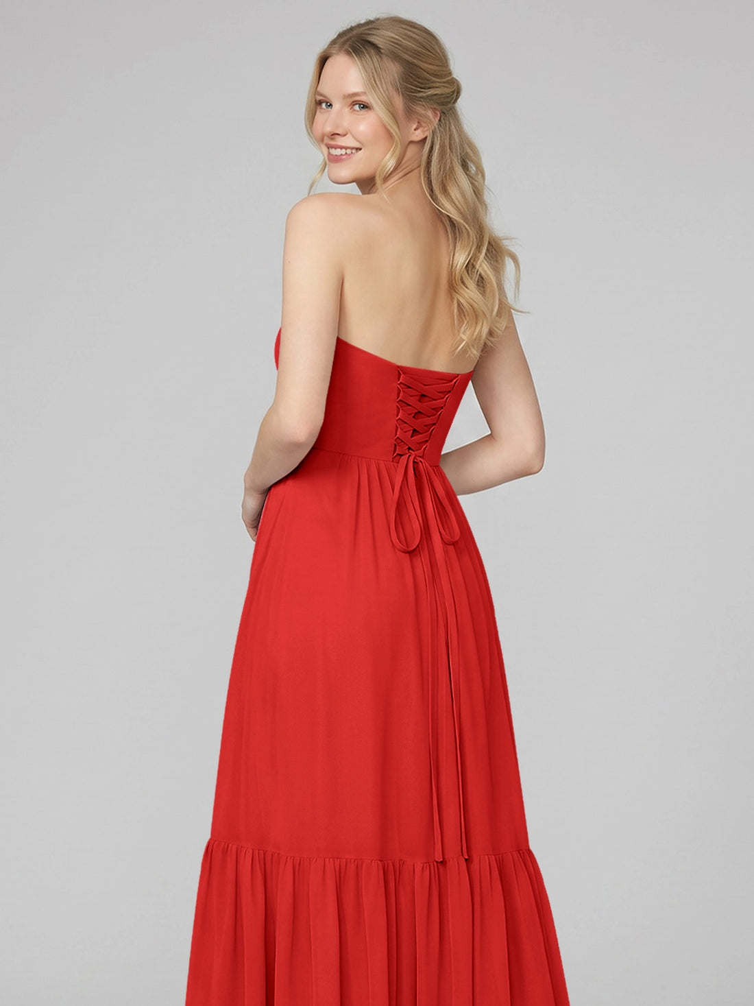 Strapless Bridesmaid Dress with Slit 