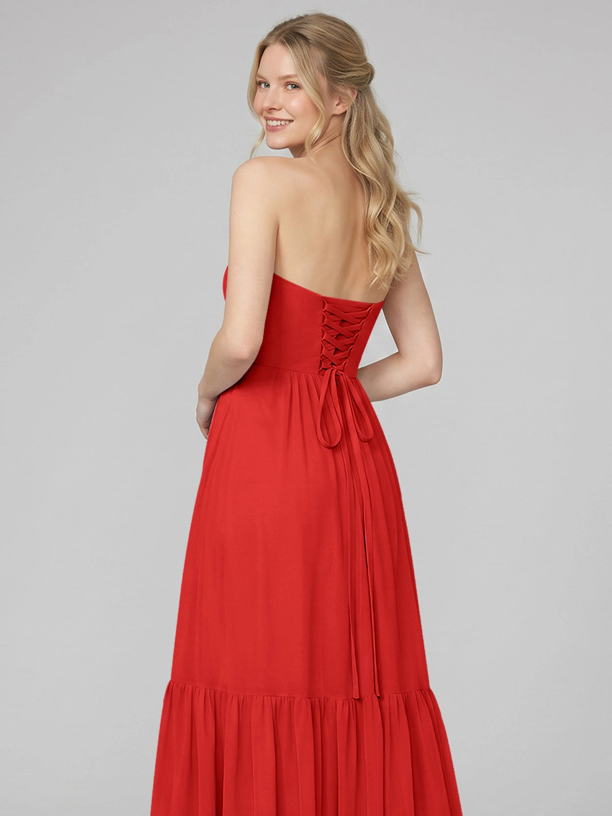 Strapless Bridesmaid Dress with Slit 
