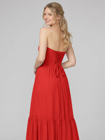 Strapless Bridesmaid Dress with Slit 