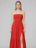 Strapless Bridesmaid Dress with Slit 