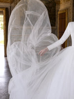 V-Neck Wedding Dress with Long Sleeves