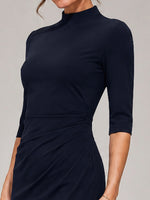 Sheath Mother of the Bride Dress with Mock Neckline