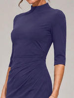 Sheath Mother of the Bride Dress with Mock Neckline