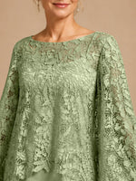 Two-piece Mother of the Bride Dress with Lace Top-Plus Size