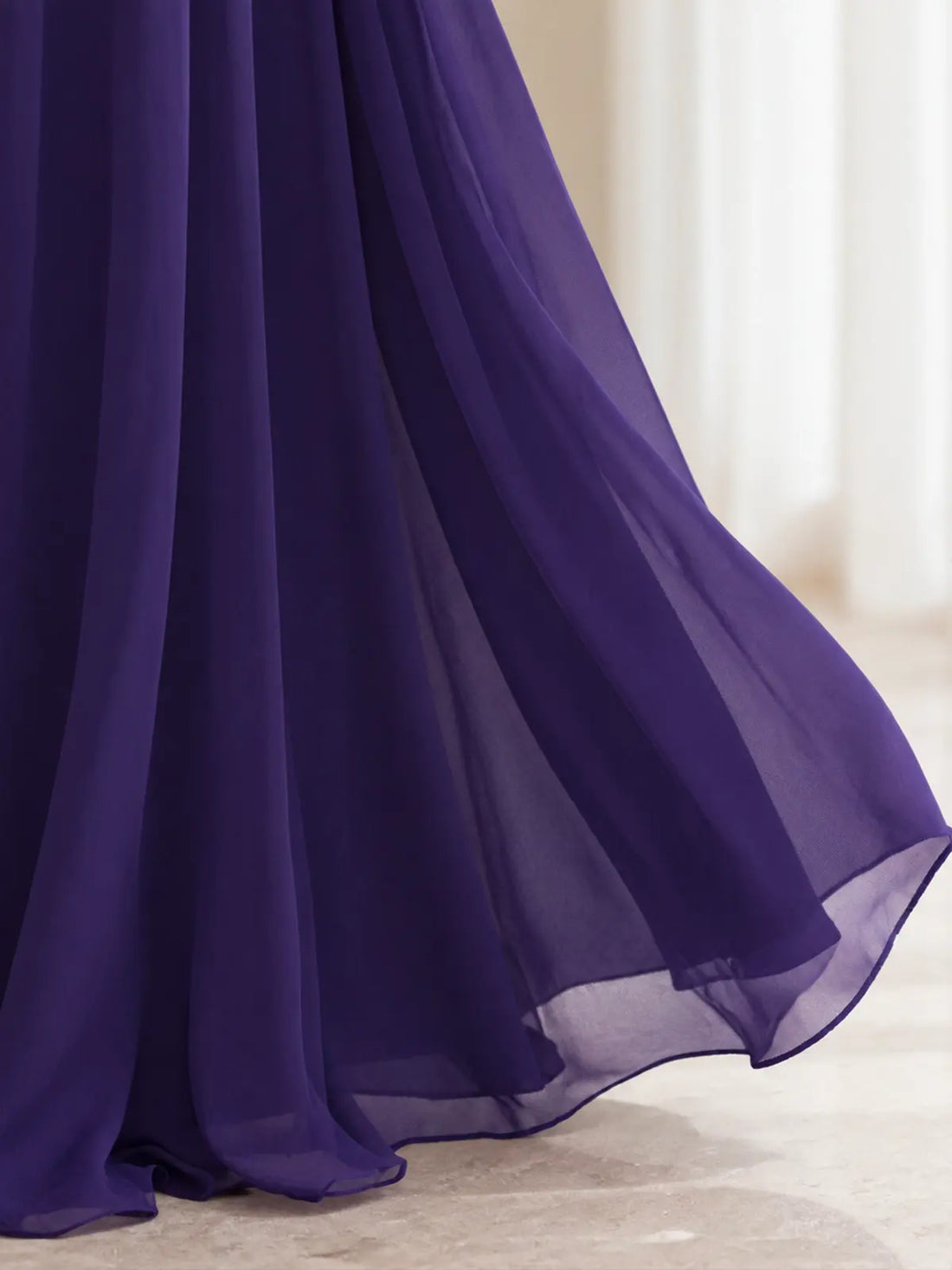Illusion Applique Chiffon Dress-Plus Size