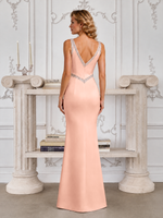 Satin Prom Dress with Crystal Detail