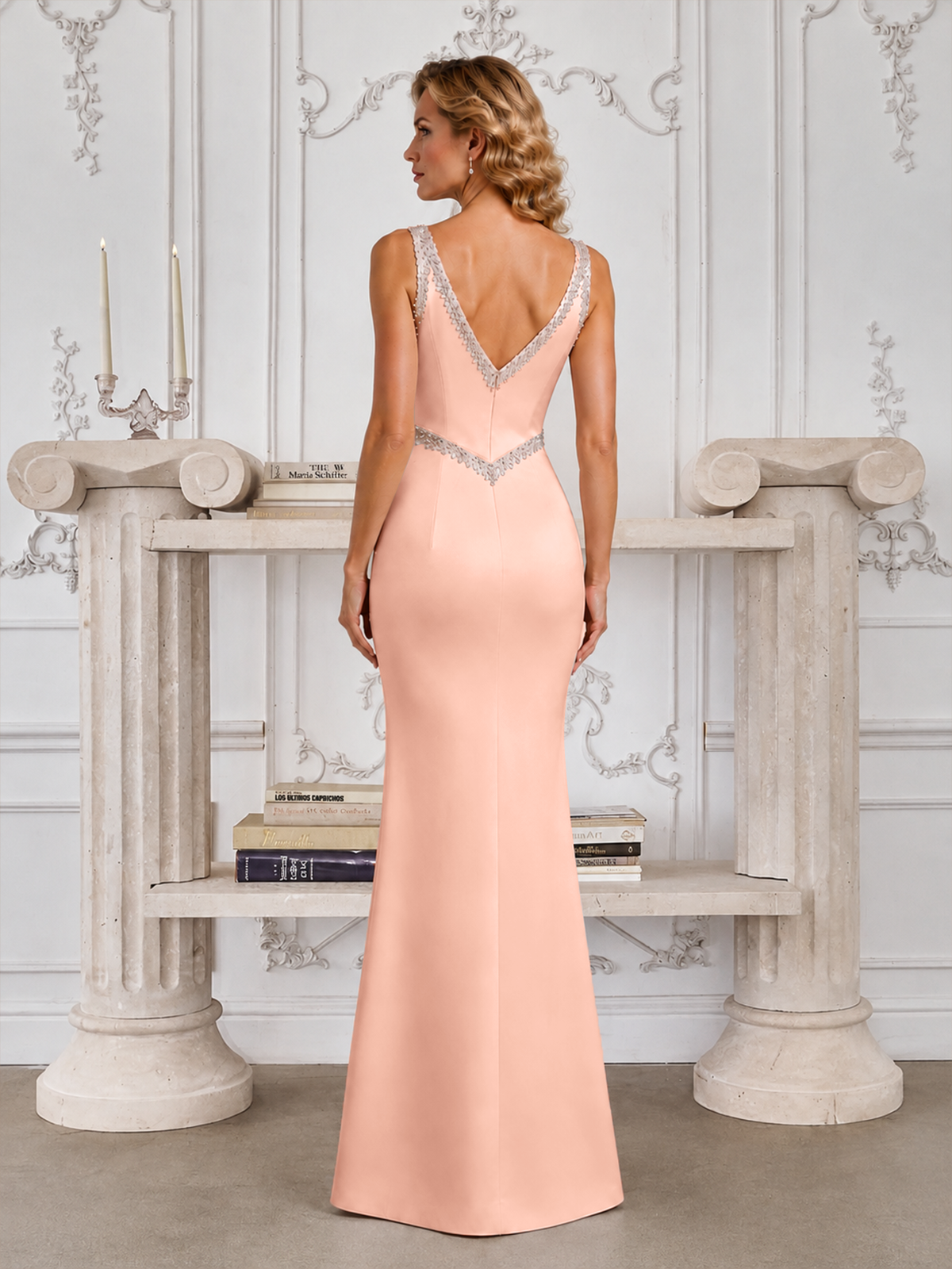 Satin Prom Dress with Crystal Detail