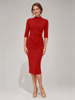 Sheath Mother of the Bride Dress with Mock Neckline 