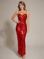 Sequined Tulle Prom Dress with Back Slit 