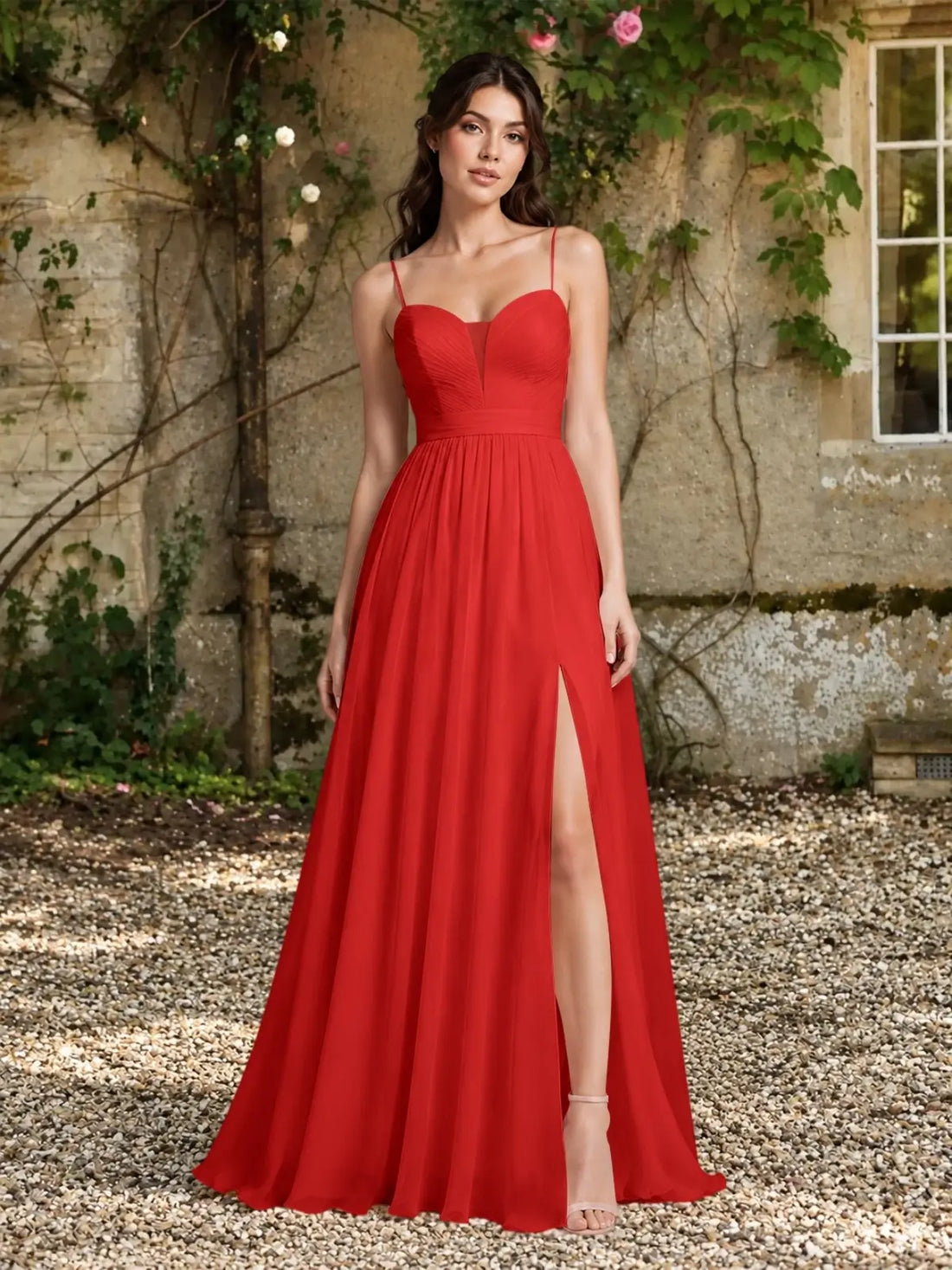 A-Line Bridesmaid Dress with Spaghetti Straps