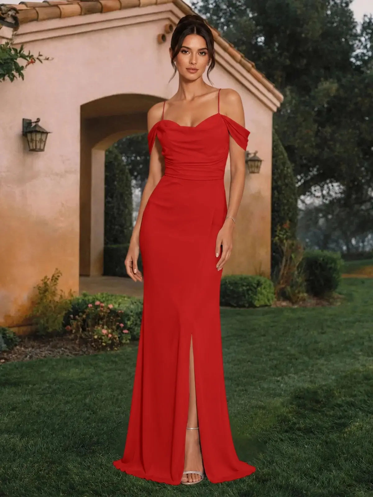Trumpet Bridesmaid Dress with Slit