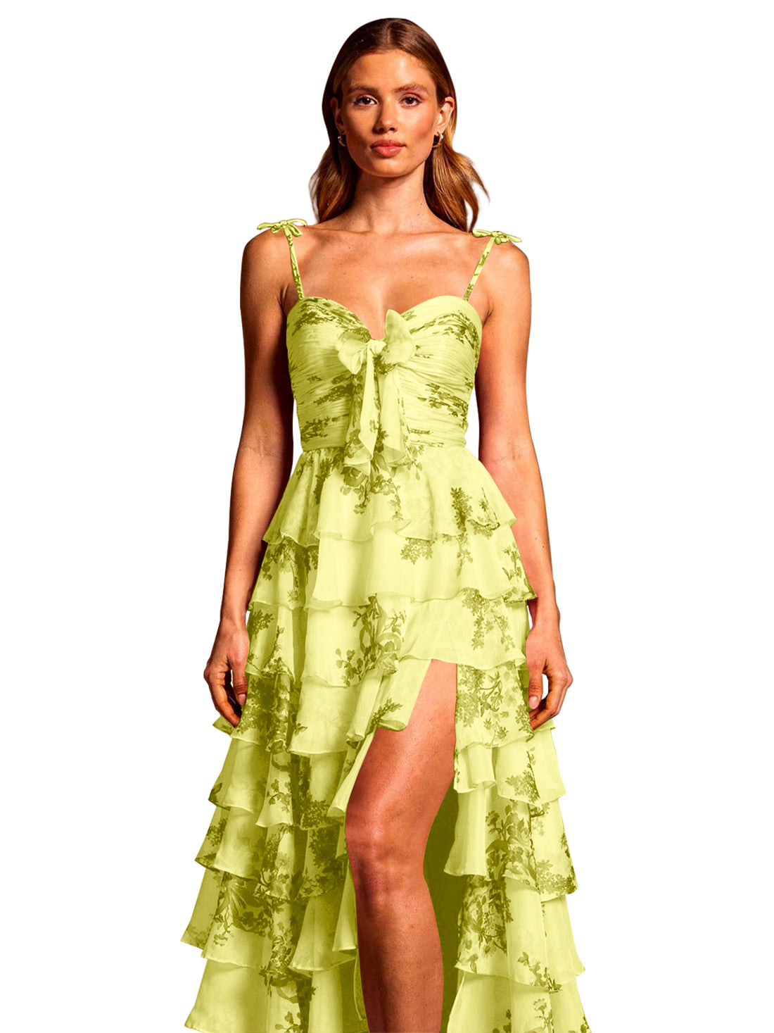 Floral Pattern High-low Dress 