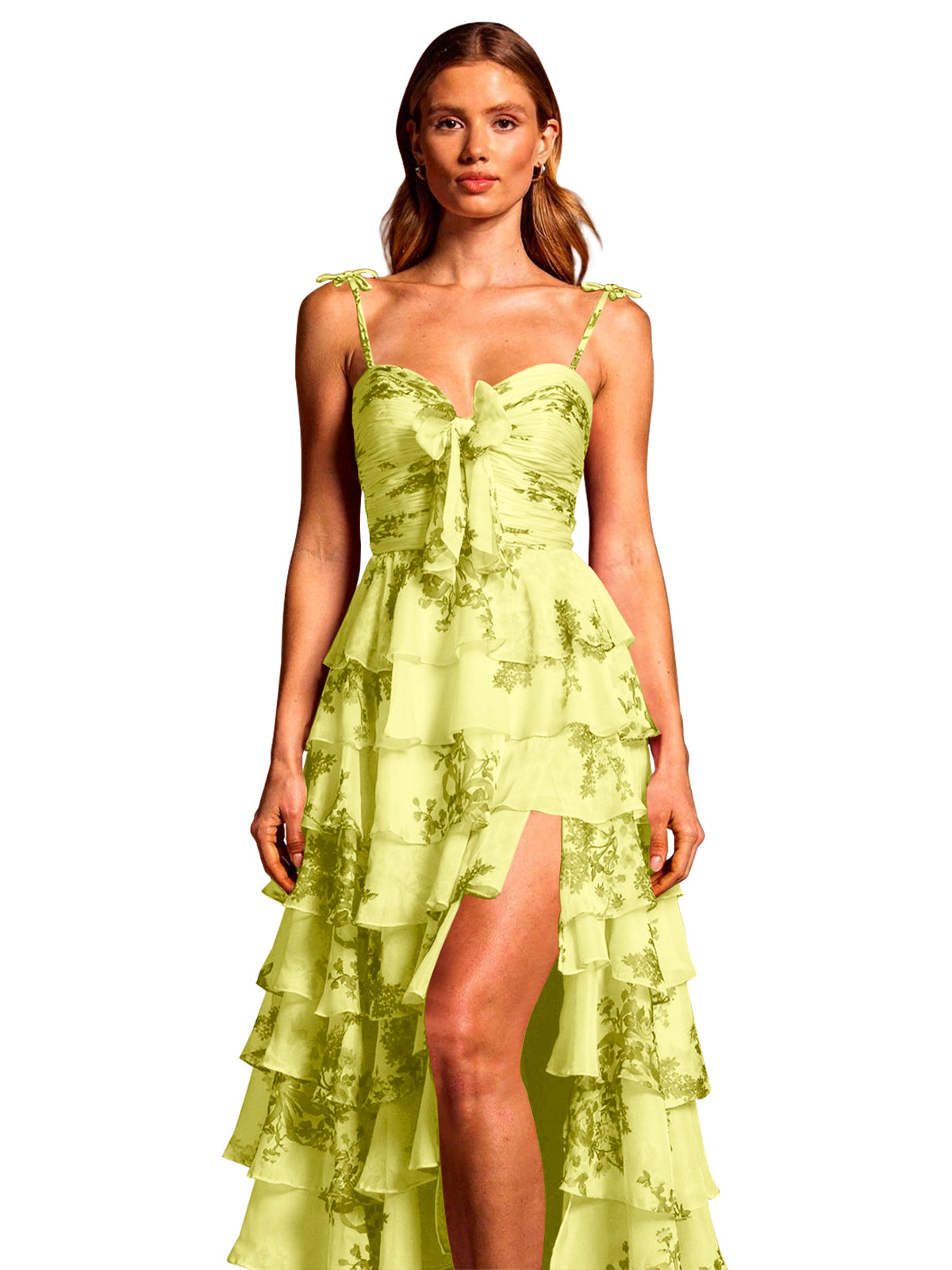 Floral Pattern High-low Dress 