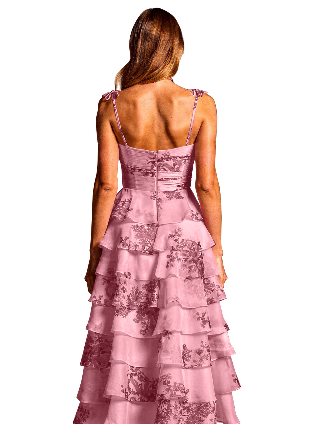 Floral Pattern High-low Dress 