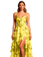 Floral Pattern High-low Dress 